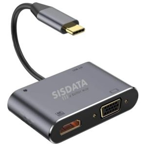 Adaptador USB-C a HDMI, VGA y USB 3.1 Celulares, iPad Macbook Android Windows