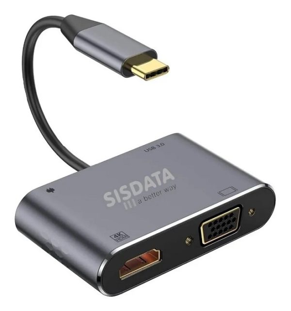 Adaptador USB-C a HDMI, VGA y USB 3.1 Celulares, iPad Macbook Android Windows