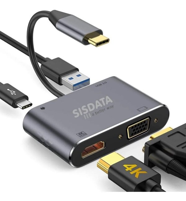Adaptador USB-C a HDMI, VGA y USB 3.1 Celulares, iPad Macbook Android Windows - Imagen 2
