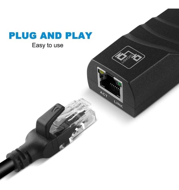 Adaptador Usb-c A Rj45 Gigabit Ethernet Tarjeta De Red Cable - Imagen 2