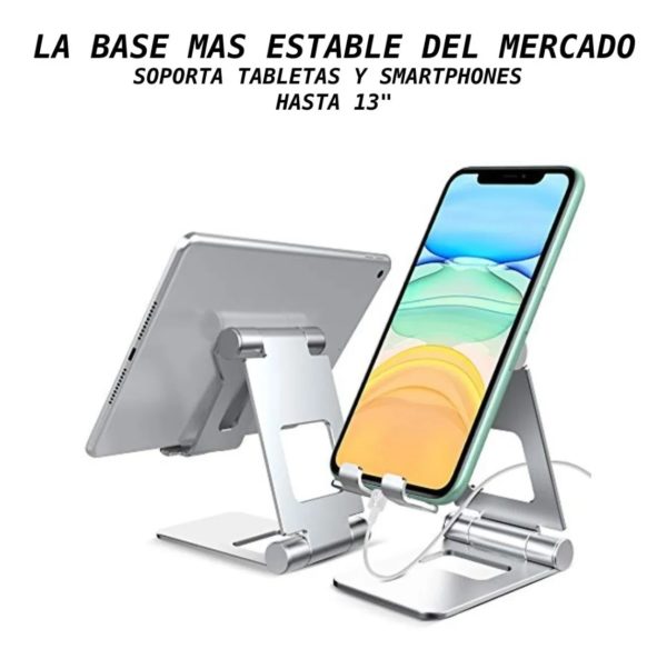 Soporte Base Celular Aluminio Escritorio Mesa Doble Eje V4 - Imagen 2