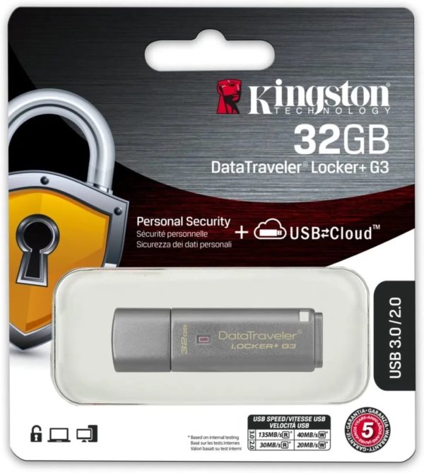 Kingston Datatraveler Locker+ G3 3.0 32gb Entrega Inmediata - Imagen 3