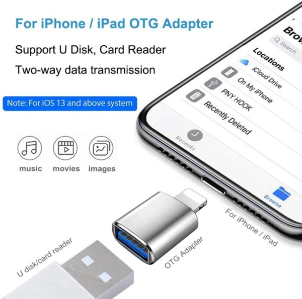 Adaptador Usb Lightning iPhone iPad Certificado. Gtía 1 Año. - Imagen 5