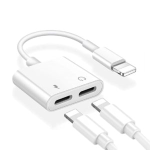 Adaptador Dual Lightning Audífonos Carga Compatible iPhone