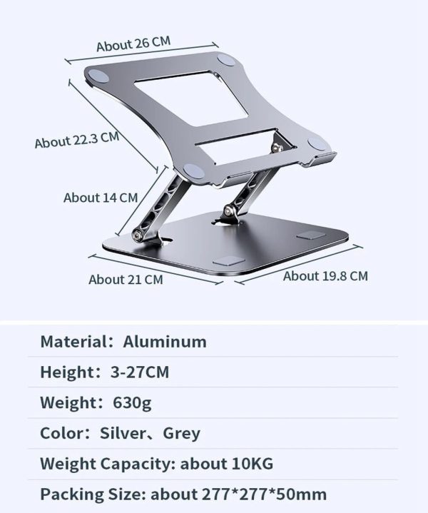 Base Soporte Portátil V6 Laptop Plegable Aluminio Ergonómica - Imagen 3