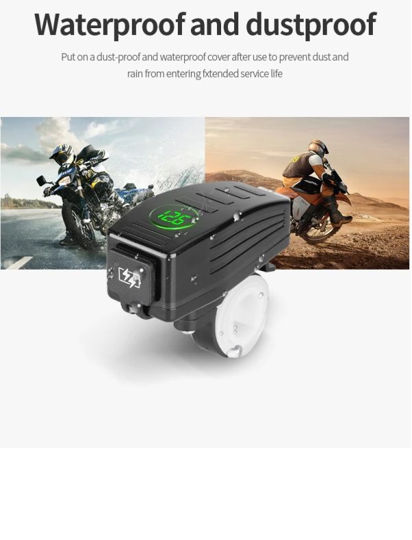 Cargador Celular Carga Rápida Moto Tipo C Usb Impermeable - Imagen 4
