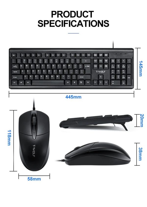 Combo Kit Teclado Mouse Español Cable Usb Certify V4 - Imagen 8