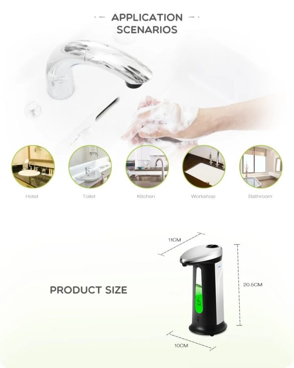 Dispensador Automático De Jabón Multiusos V2 Baño Cocina - Imagen 2