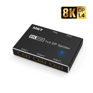 Adaptador Displayport 1 A 3 Duplica Extiende Pantalla 8k 4k