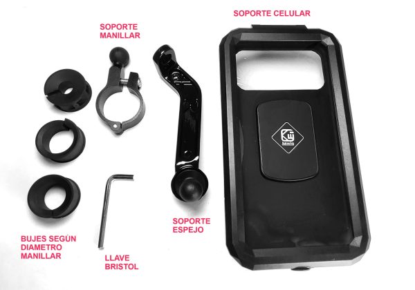 Soporte Base Celular Moto V1 Bicicleta Manillar Impermeable - Imagen 5