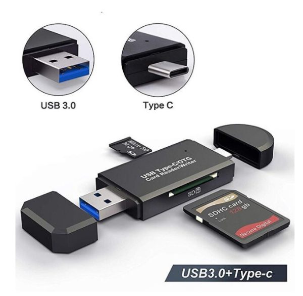 Lector De Tarjetas Sd Micro Sd Usb Tipo C Adaptador 3.0