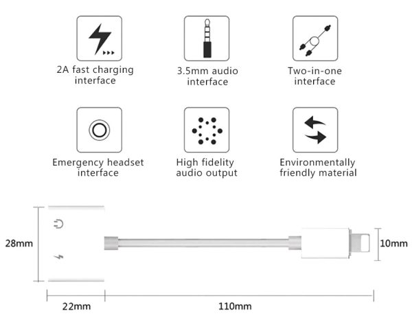 Adaptador Lightning Audio 3.5 Power Compatible iPad iPhone - Imagen 8