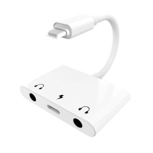 Adaptador Lightning Dual Audio Carga Compatible iPad iPhone