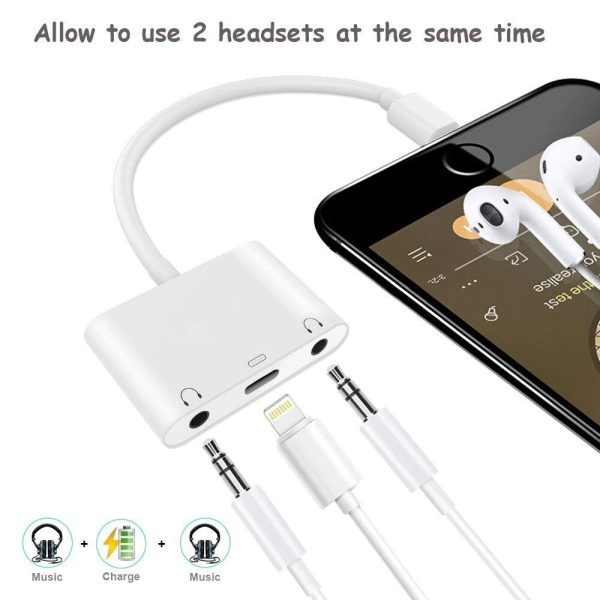 Adaptador Lightning Dual Audio Carga Compatible iPad iPhone - Imagen 4