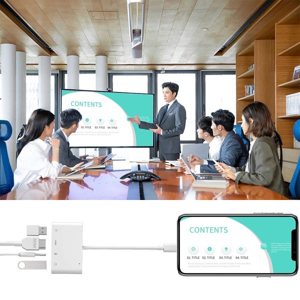 Adaptador Lightning Hdmi Carga Audio Usb Compatible iPhone - Imagen 4