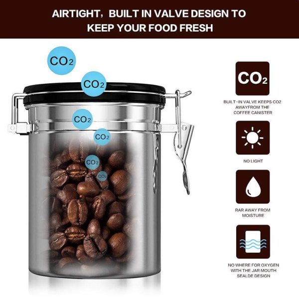 Recipiente Para Granos O Café Contenedor Hermético Tarro V2 - Imagen 6