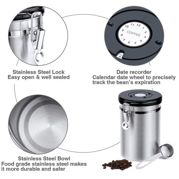 Recipiente Para Granos O Café Contenedor Hermético Tarro V2 - Imagen 8