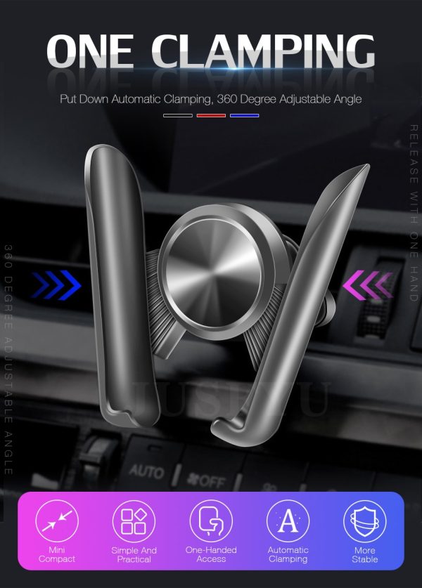 Soporte Porta Celular Carro Rejilla Air Gravedad Retráctil 4 - Imagen 4