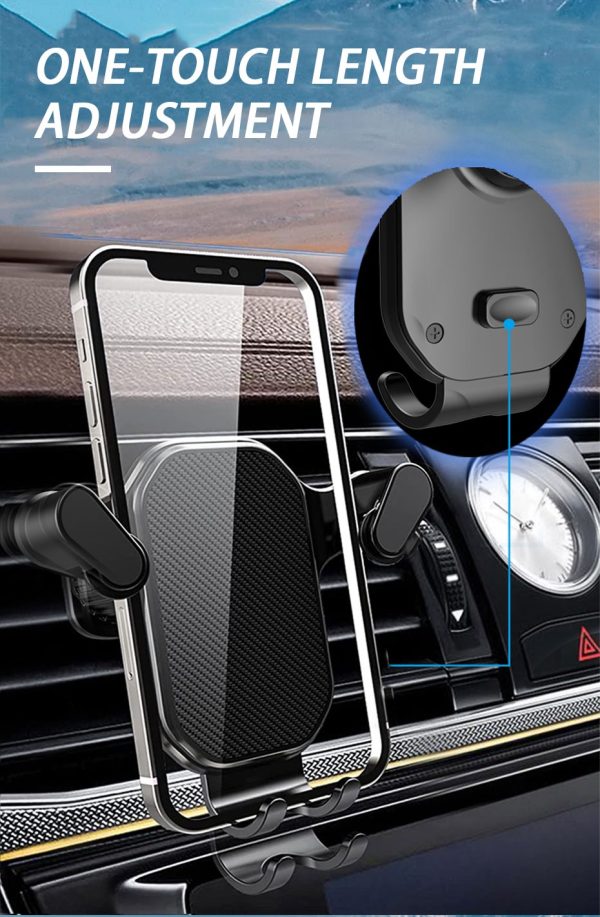 Soporte Porta Celular Carro Rejilla Air Gravedad Retráctil 2 - Imagen 2