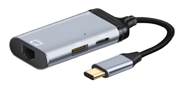 Adaptador Usb-c A Rj45+ Power D+ Usb-c Celular Portátil iPad