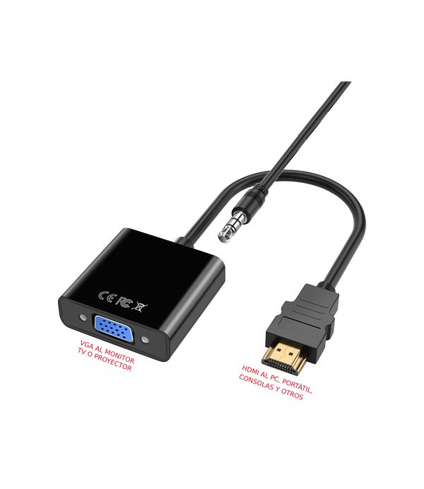 Adaptador Convertidor Cable Hdmi A Vga 1080p Bogotá