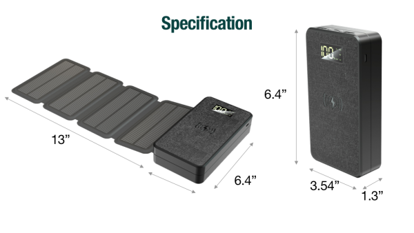 Power Bank Solar Carga Rápida Tipo C Power Delivery Wireless - Imagen 2